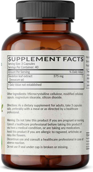 Futurebiotics Dandelion Extract Traditional Diuretic Herb, Non-GMO, 120 Vegetarian Capsules