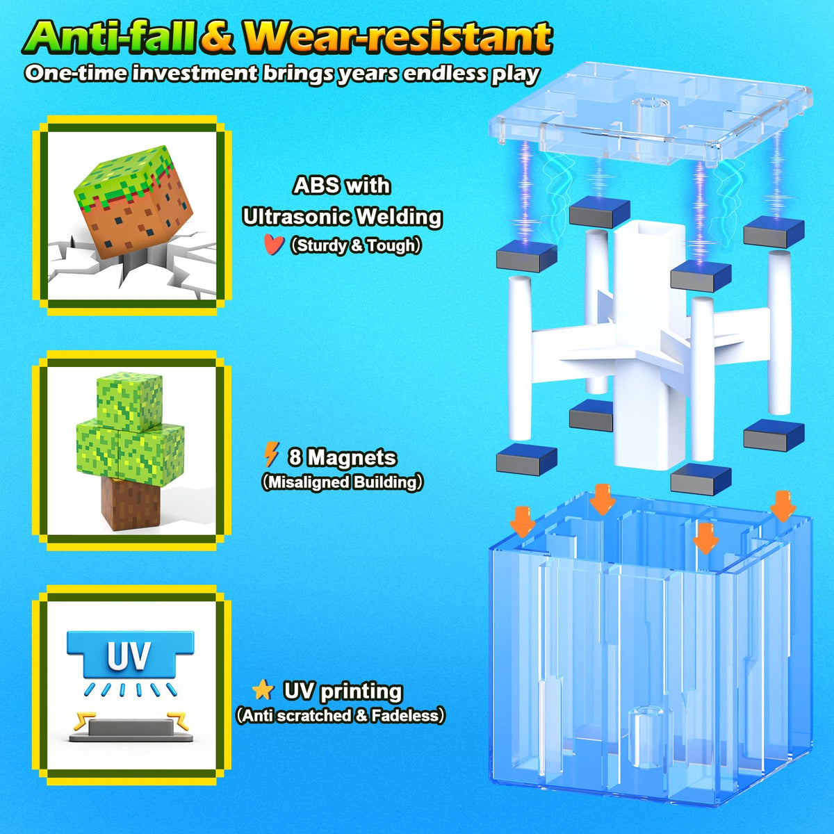 Magnetic Blocks - 100PCS Build Mine Magnet World Forest Cottage Craft Set
