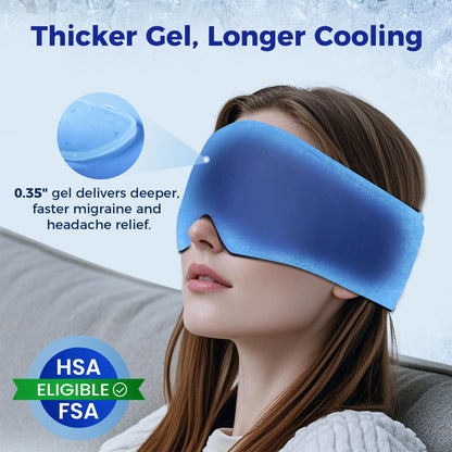 Cooling Gel Eye Mask for Sleep & Migraine Relief - FSA/HSA Eligible (Blue)