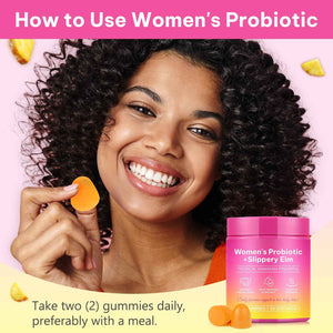 Beyxdu Probiotics for Women Gummies with Slippery Elm Feminine Balance Gummies for Women Vaginal Probiotics with Prebiotics & Lactobacillus Probiotic Blend Vaginal Odor & Vaginal Flora 120Gummy