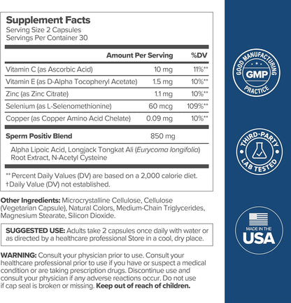 PREGGO Sperm Health Support for Improved Sperm Count - 30-Day Supply