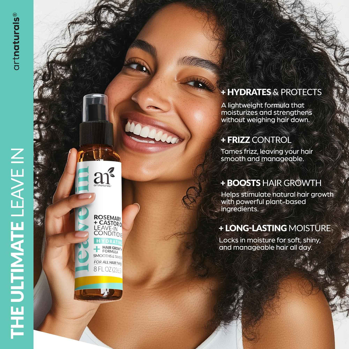 Artnaturals Rosemary & Castor Leave-In Conditioner, 8 fl oz, 2 Pack