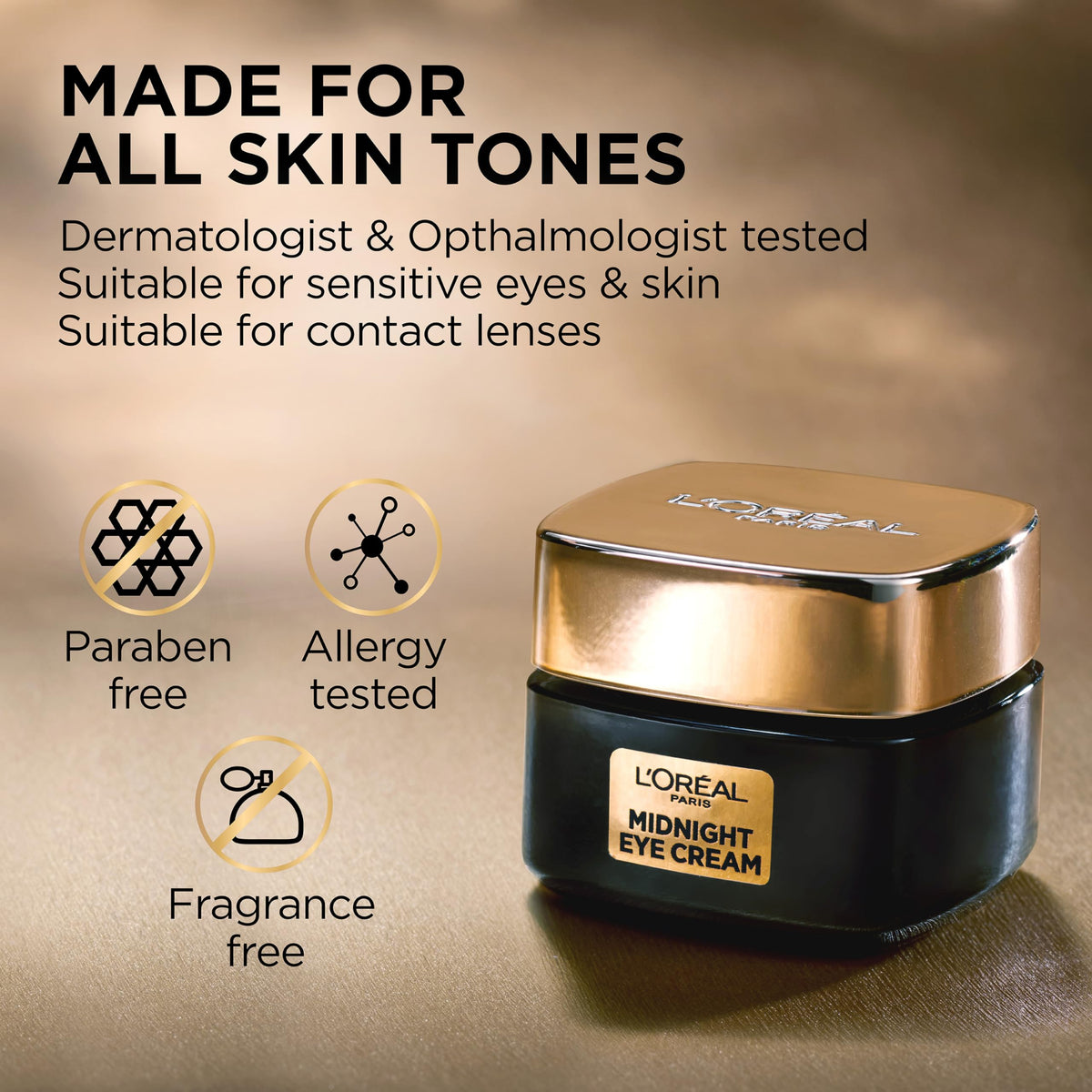 L’Oreal Paris Age Perfect Cell Renewal Midnight Eye Cream - Antioxidant Recovery Complex for 8 Signs of Aging (0.5 oz + Night Cream Sample)