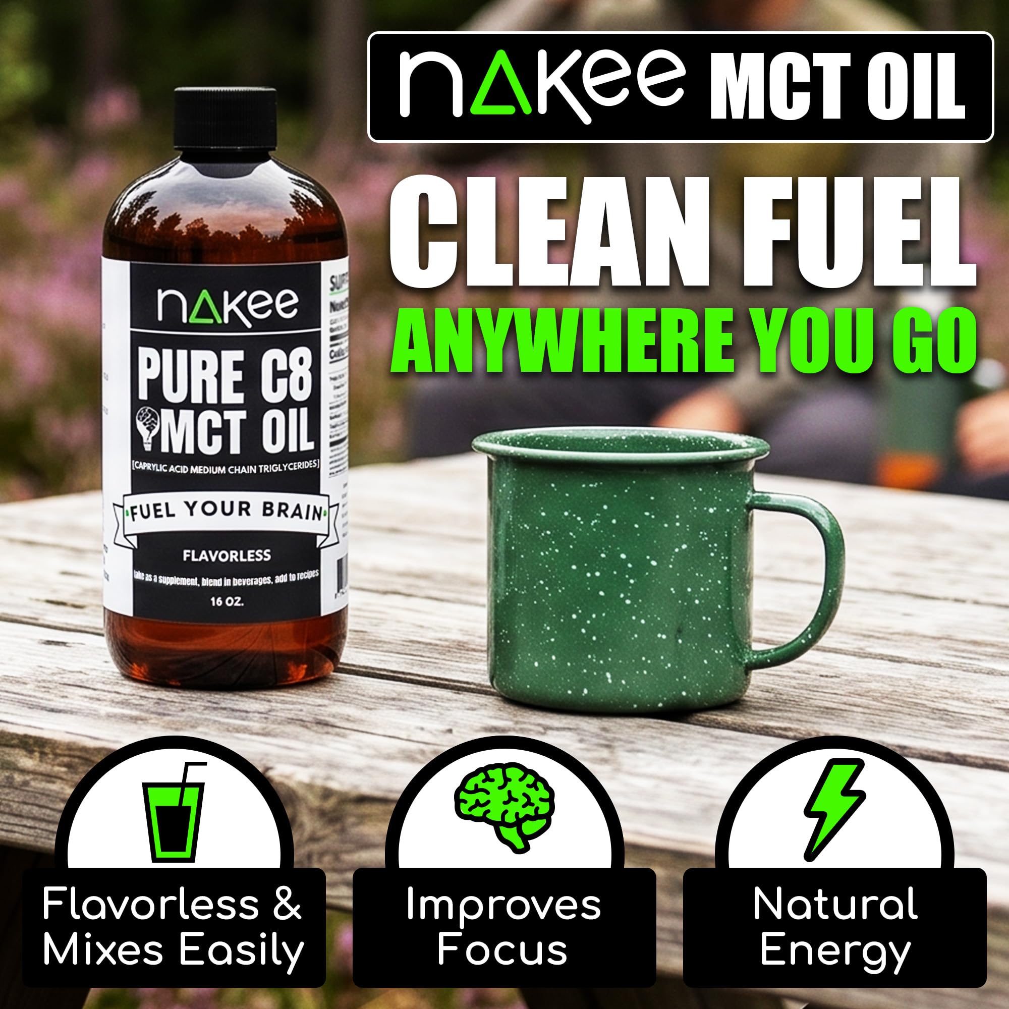 Nakee Butter C8 MCT Oil 3.4 oz.
