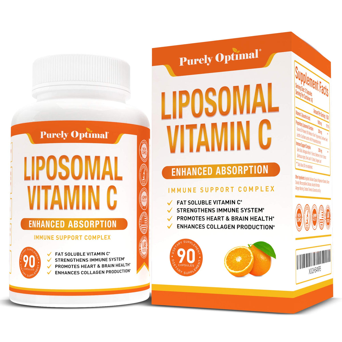 Premium Liposomal Vitamin C Supplement - High Absorption, Fat Soluble Ascorbic Acid 