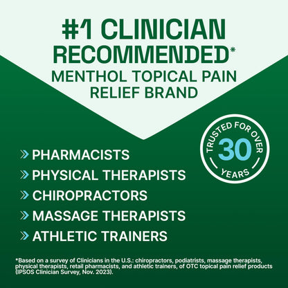 Biofreeze XL Pain Relief Patches, Menthol Pain Patches for Lower Back, Neck, Knee, & Shoulder, Comfortable & Flexible Fabric Stays in Place, 4 ct