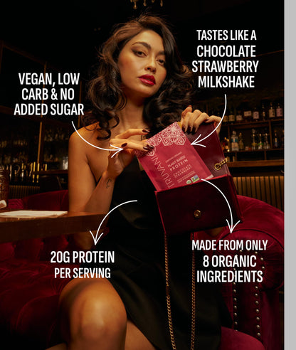 Truvani Organic Plant Based Protein Powder - Strawberry - 10 Servings - Vegan - 20g Pea Protein - Single Serving Travel Packets - Keto - Gluten & Dairy Free - Low Carb