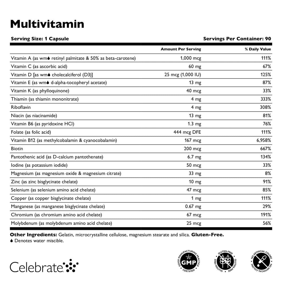 Celebrate Vitamins Bariatric Multivitamin, Iron Free - Post Gastric Bypass & Sleeve Gastrectomy Supplement for Men & Women - Essential Minerals & Vitamins A, B, D & E (270 Capsules)