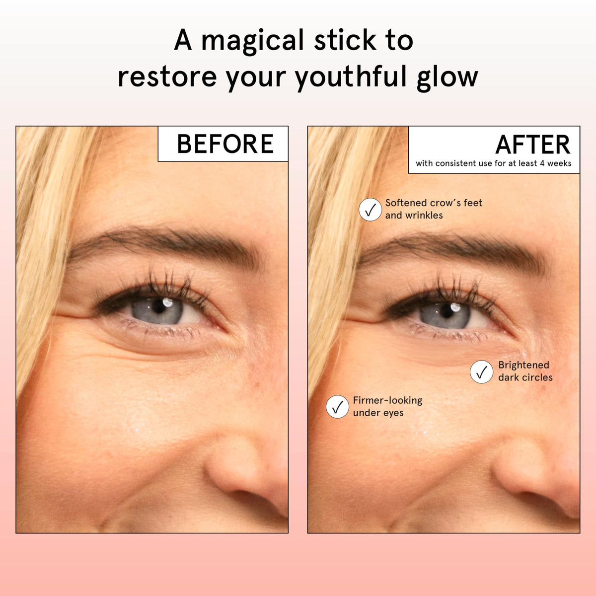 grace & stella Under Eye Brightener Balm Stick (3.5g) - Travel-Size Caffeine Eye Cream for Dark Circles, Puffiness & Wrinkles | Vegan Brightening Stick with Niacinamide