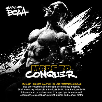 Mutant Hardcore BCAA - Pre, Intra or Post Workout - BCAA Next Level branched-Chain Amino Acids Supplement - Hydration + Recovery - 30 Serving - Blue Raspberry