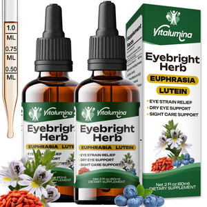Vitalumina Eyebright Herbal Liquid with Organic Euphrasia, Lutein, Bilberry, Blueberry & Goji – Plant-Based Vegan Supplement for Adults – 4 fl oz VitaluminaBuy Supplements Australia
