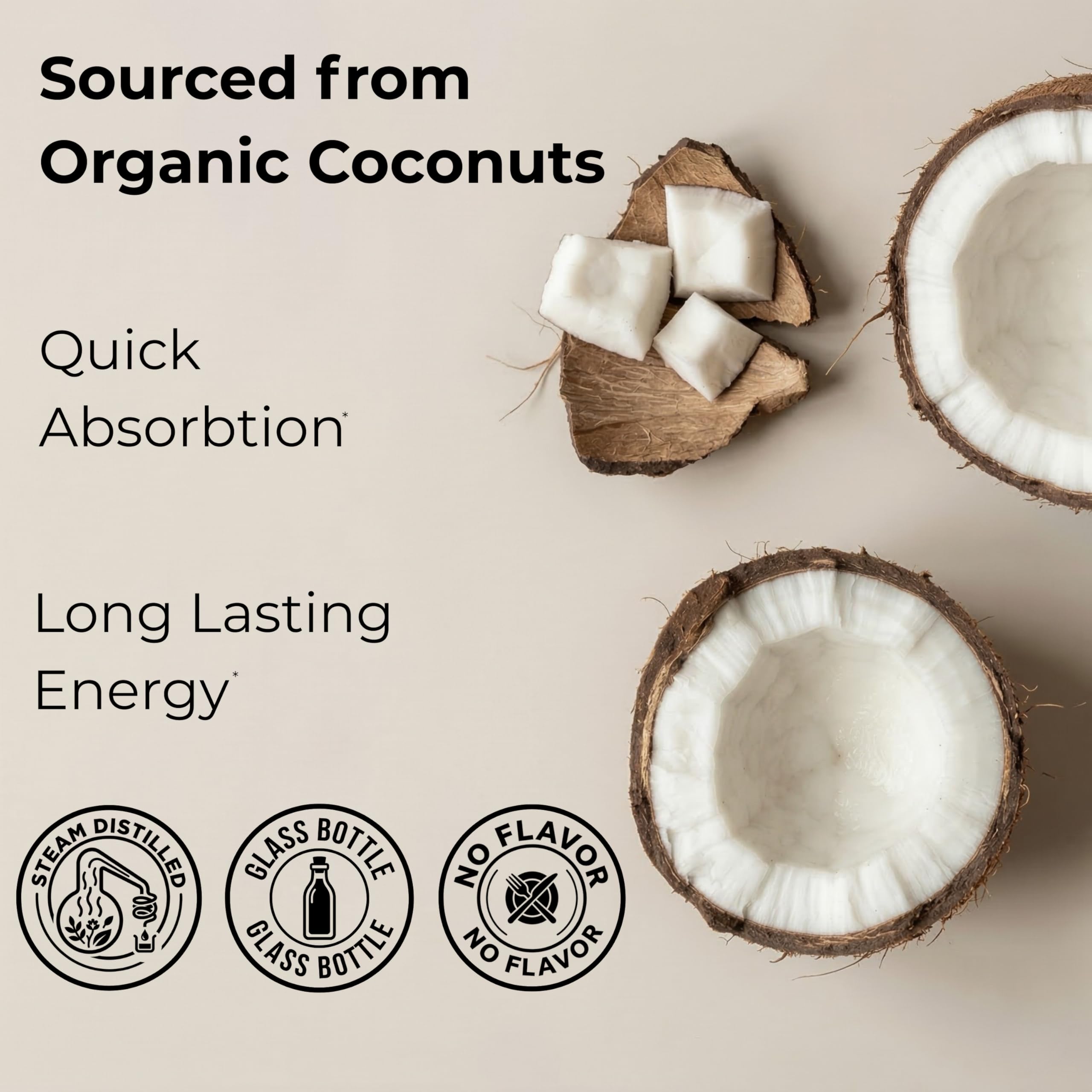 Bloom of Youth Pure MCT oil C8 + C10 | Glass Bottle 16oz - From 100% Organic Coconuts USDA Organic - Lab Tested for Quality and Purity - Keto Supplement for Brain & Body | Add to Coffee or Shakes