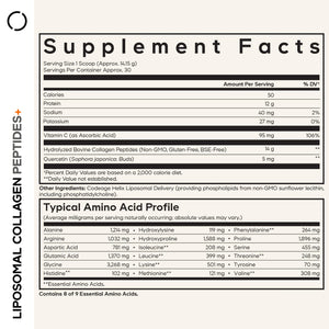 Codeage Liposomal Collagen Peptides Powder + Vitamin C & Quercetin, Phospholipid Complex, Grass-Fed Pasture-Raised Hydrolyzed Collagen Type I & III Supplement All-in-One, Non-GMO, 14.97 oz CodeageBuy Supplements Australia