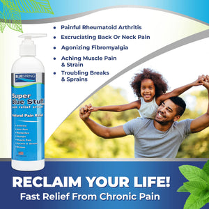 Super Blue Stuff OTC 12-oz. Pump Bottle - Natural, Made in USA, Paraben-free, Works in As Little As 5 Minutes for Joint/Muscle Pain, Backaches, Sprains/Strains, Bruises & Arthritis by Blue Spring Blue SpringBuy Supplements Australia