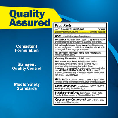 NUVICARE Diphenhydramine 50mg Max Strength SleepAid, 100 Count