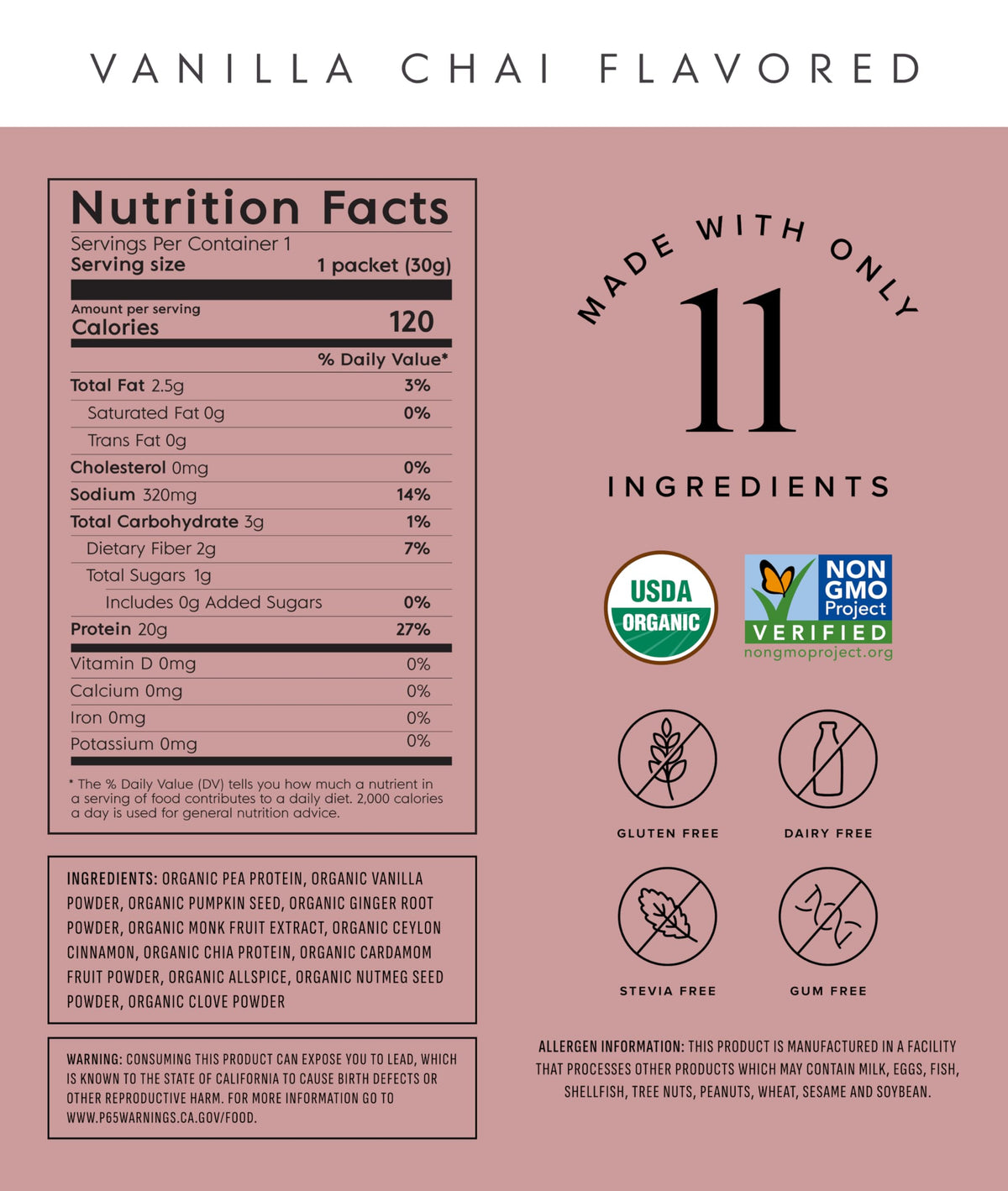 Truvani Organic Plant Based Protein Powder - Strawberry - 10 Servings - Vegan - 20g Pea Protein - Single Serving Travel Packets - Keto - Gluten & Dairy Free - Low Carb