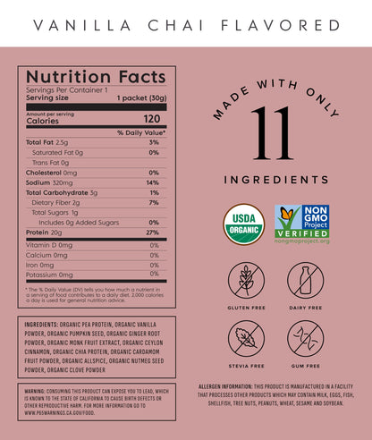 Truvani Organic Plant Based Protein Powder - Strawberry - 10 Servings - Vegan - 20g Pea Protein - Single Serving Travel Packets - Keto - Gluten & Dairy Free - Low Carb