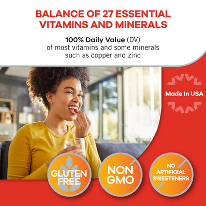 Geritol Multivitamin Supplement, Contains B-Vitamins, Antioxidants, Vitamins C, E & D and Iron, 27 Essential Vitamins and Minerals, Gluten-Free, Non-GMO, No Artificial Sweeteners, 40 Tablets, 2 Pack