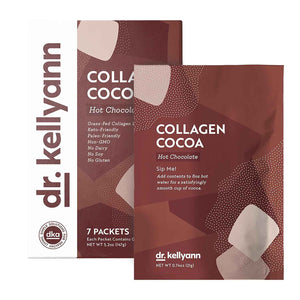Dr. Kellyann Keto Cocoa Hot Chocolate Packets (7 Servings) - Grass-Fed Collagen & Coconut Milk, Sugar-Free, Keto-Friendly, 1 Pack