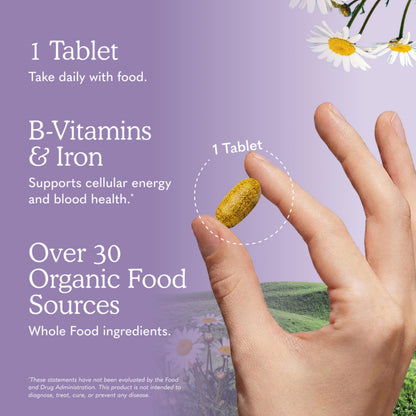 Garden of Life Organics Multivitamin for Women - Women's Once Daily Multi - Whole Food Multi with Iron, Biotin, Vegan Organic Womens Multivitamin for Health, Energy Hair Skin and Nails, 60 Tablets