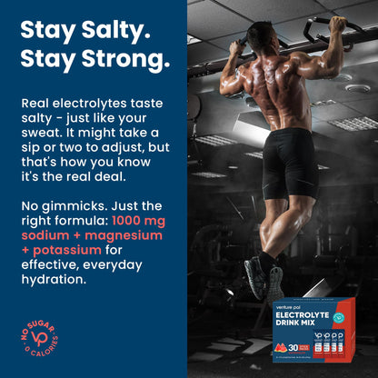 Venture Pal High Sodium Sugar Free Electrolytes Powder Packet, 16 Sticks - Hydration Packets with Vitamin, Sodium & Potassium, Zero Calories, Vegan, Keto & Paleo Friendly Electrolyte Drink Mix