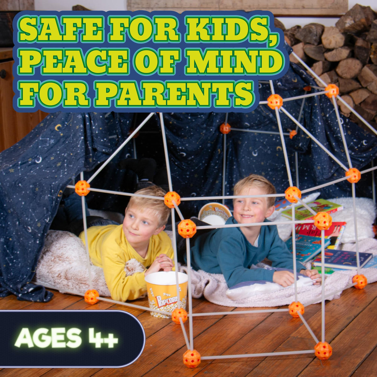 KiddyPlay Mega Forts - 130 Piece Fort Building Kit for Kids