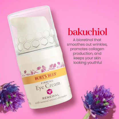 Burt's Bees Renewal Firming Eye Cream (0.5 oz) - Natural Retinol Alternative (Bakuchiol) for Wrinkles & Dark Circles
