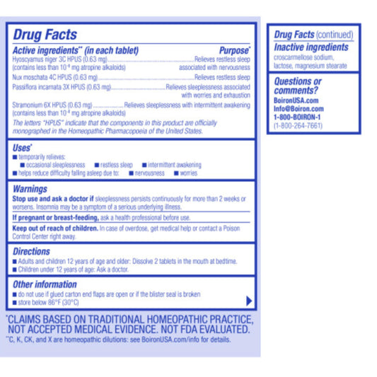 Boiron SleepCalm Tabs Bundle - 100 Count (Pack of 2) for Deep, Relaxing, Restful Nighttime Sleep - Melatonin-Free and Non Habit-Forming Sleep Calm Meltaway Tablets with a Sticker