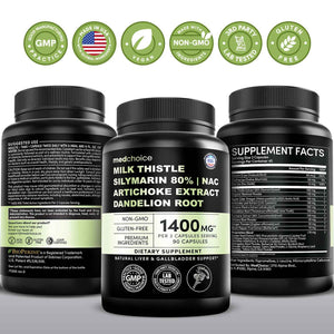 Milk Thistle Supplement w/ NAC, Artichoke & Dandelion – Liver Support Supplement & Gallbladder Supplements in One – Liver Detox – Milk Thistle
