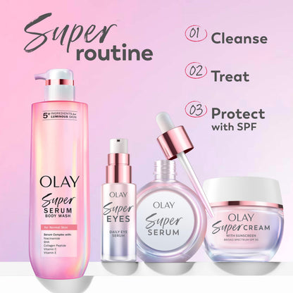 Olay Super Eye Serum – Vitamin C, Caffeine & Niacinamide Anti-Aging Eye Serum for Dark Circles & Fine Lines 0.45 oz