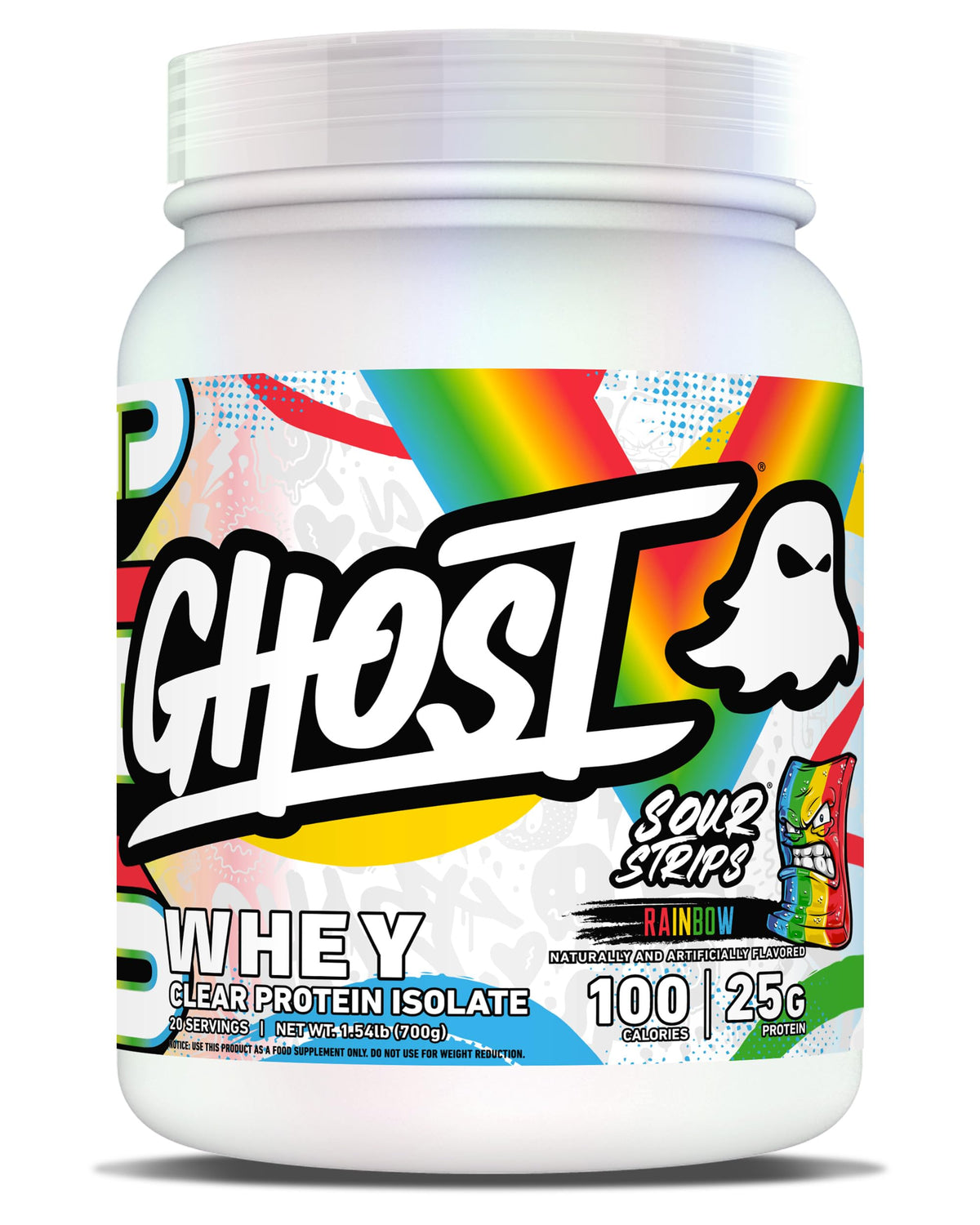 GHOST Clear Whey Isolate Protein Powder, Blue Raspberry - 1.4 LB Tub, 25G of Whey Protein - Post Workout Drink for Muscle Gain & Recovery - Sugar Free, Soy Free & Zero Fat, 20 Servings