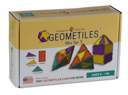 Geometiles 3D Building Set for Learning Math, Includes Many Online Activities,32-pc, Made in USA (Triangle/Rectangle)