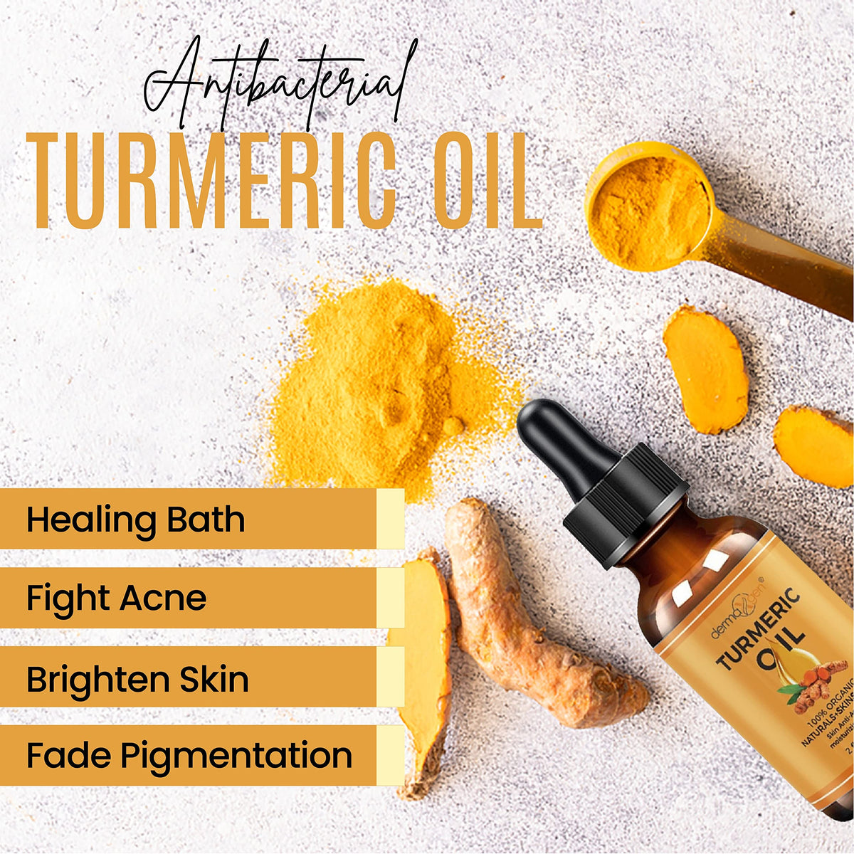 DERMAXGEN Turmeric Complete Glow Boosting Set - Anti-Aging, Acne Control & Pore Refining - Includes Turmeric Mask, Serum, Cream & Cleanser (Set of 4)