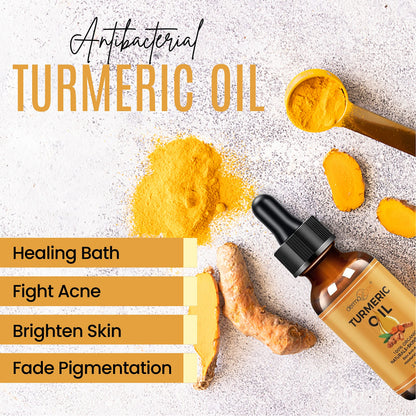 DERMAXGEN Turmeric Complete Glow Boosting Set - Anti-Aging, Acne Control & Pore Refining - Includes Turmeric Mask, Serum, Cream & Cleanser (Set of 4)