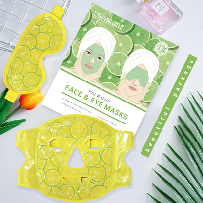 ZNÖCUETÖD Eye & Face Ice Mask (Lemon Yellow) – Cooling Gel Pack for Puffiness, Dark Circles, Migraine Relief & Sinus Pain | Soft Plush Backing