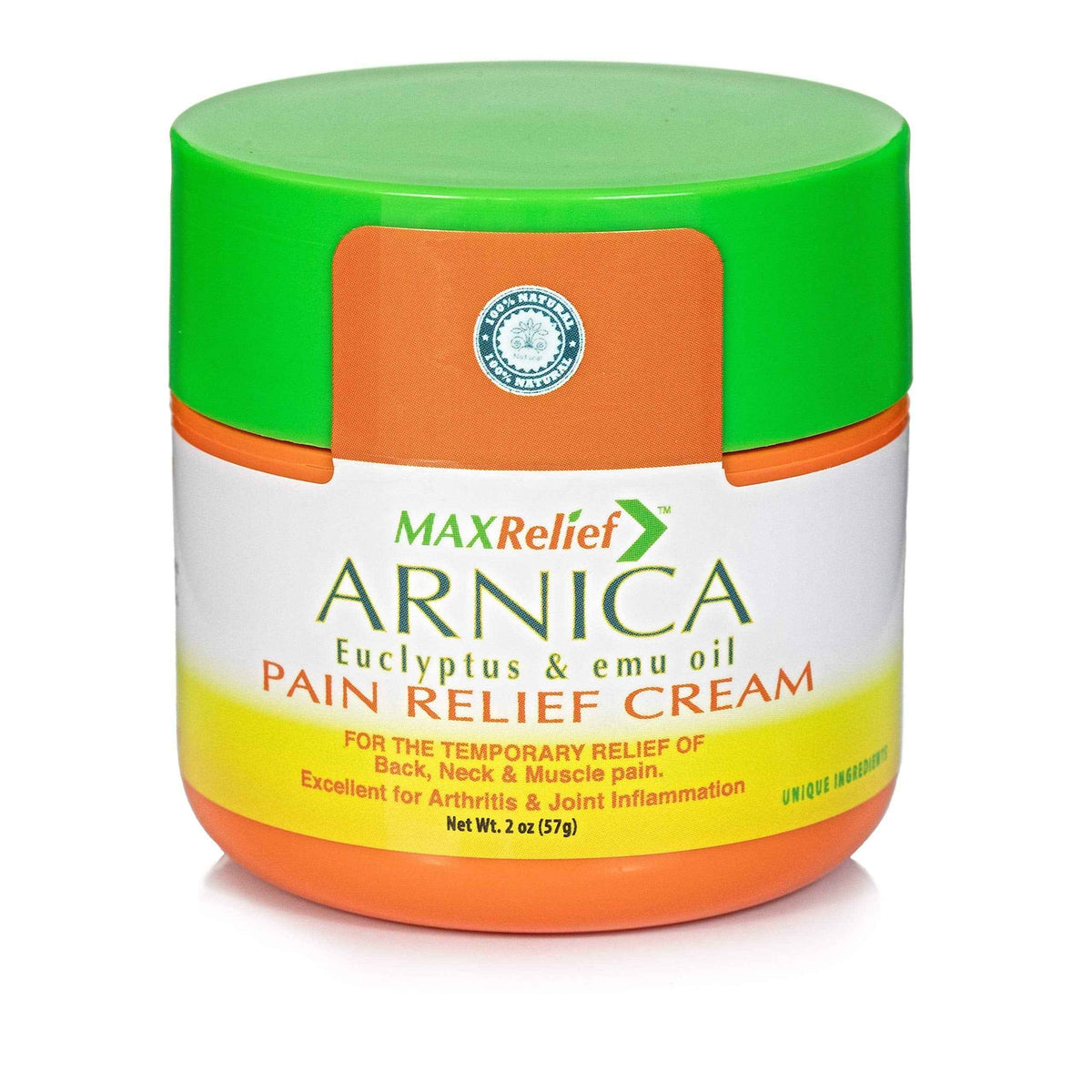 MaxRelief Arnica Montana Pain Cream - Advanced Formula for Deep Relief - Soothe Knee, Joint & Muscle Pain - Reduce Swelling, Joint Inflammation Fibromyalgia & Plantar Fasciitis Relief - Emu Oil 2oz