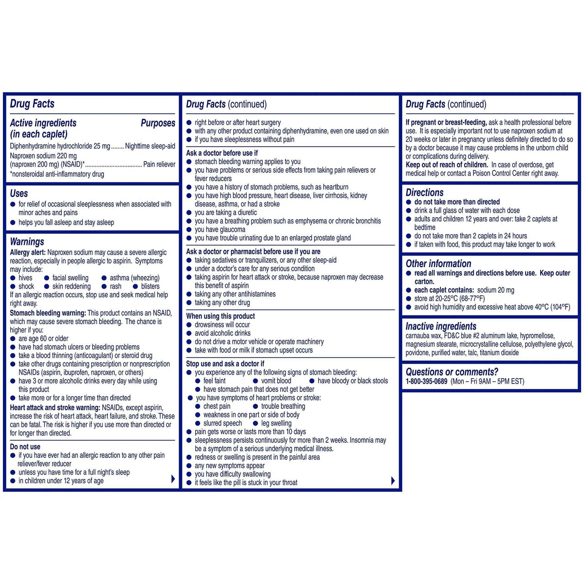 Aleve PM Naproxen Sodium Caplets, 120 Count Back & Muscle with Naproxen, 250 Count, Sleep Aid and Pain Relief