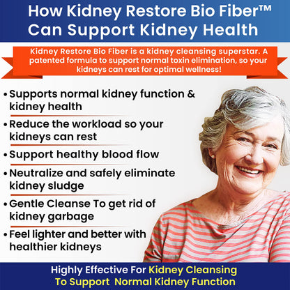 Bio Fiber, Kidney Cleanse Detox & Repair - Restorative Kidney Support & Kidney Supplement to Remove Waste, Kidney Health Supplement - Add to Tea for Kidney Health - 2.5 LBS