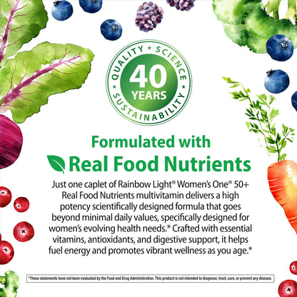 Rainbow Light Womens One + Multivitamin 50 Plus | 90 Caplets