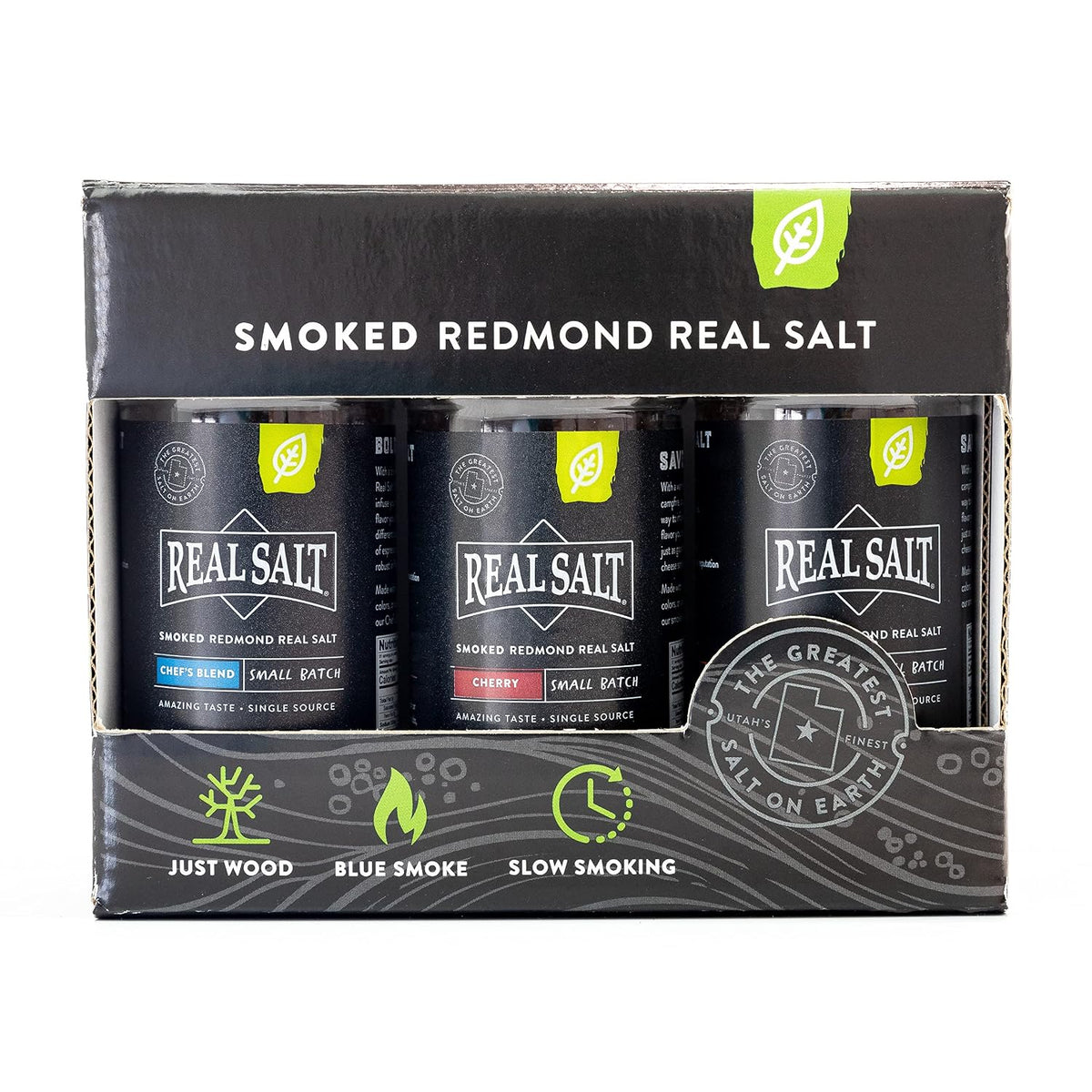 Smoked Redmond Real Salt - Natural Unrefined Gluten Free, Gift Set