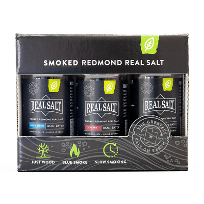 Smoked Redmond Real Salt - Natural Unrefined Gluten Free, Gift Set