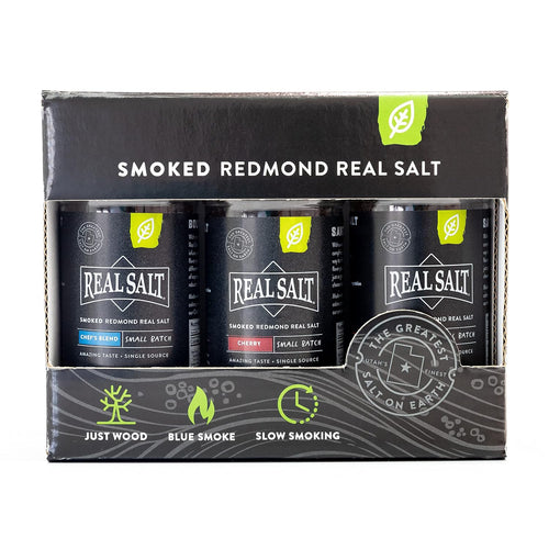 Smoked Redmond Real Salt - Natural Unrefined Gluten Free, Gift Set