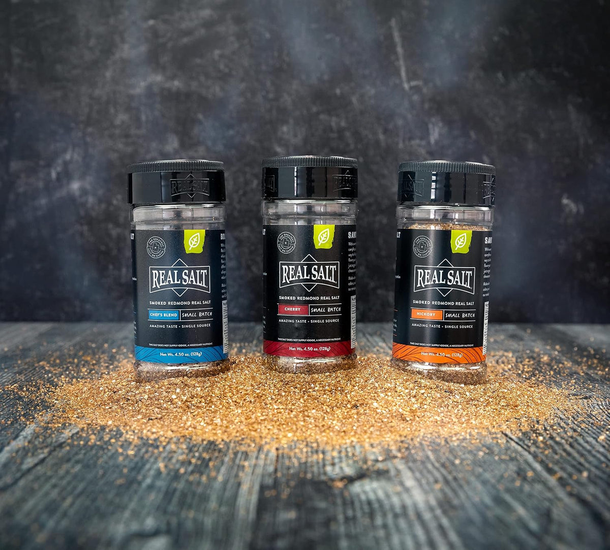 Smoked Redmond Real Salt - Natural Unrefined Gluten Free, Gift Set