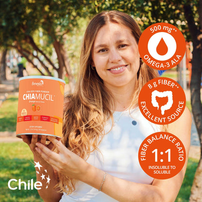 BENEXIA Chiamucil Prebiotic Chia & Inulin Fiber Powder, Orange, 80 Serv