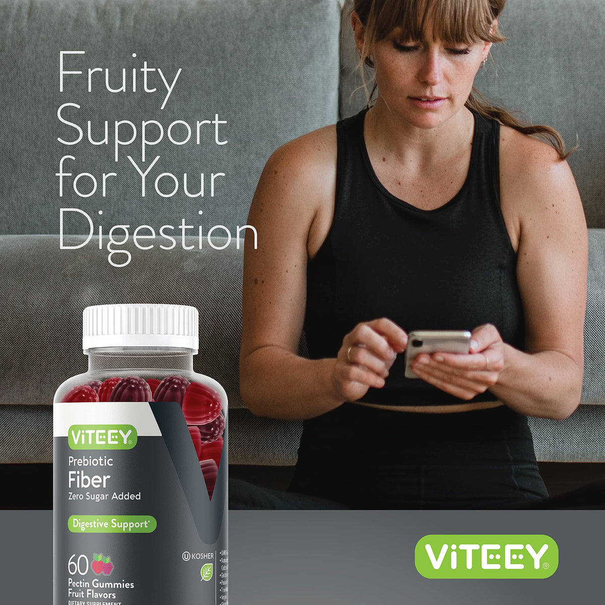 Viteey Prebiotic Fiber Gummies for Adults, 4g