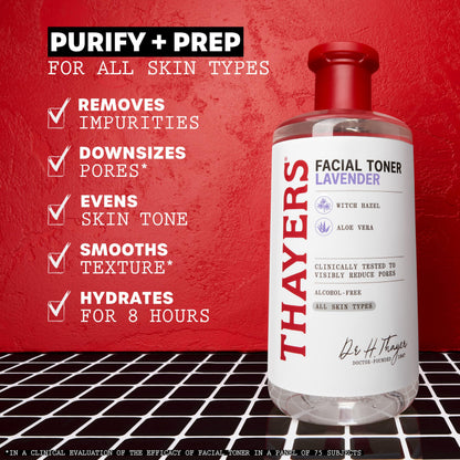 THAYERS Alcohol-Free, Hydrating Lavender Witch Hazel Facial Toner with Aloe Vera Formula, Vegan, Dermatologist Tested and Recommended, 12 Oz (Packaging May Vary)