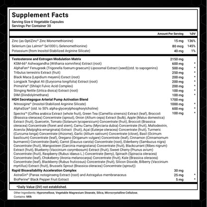 Force Factor Alpha King Immortal Testosterone & Hormone Support for Men – Fenugreek | Muscle, Strength & Performance Booster | 180 Capsules