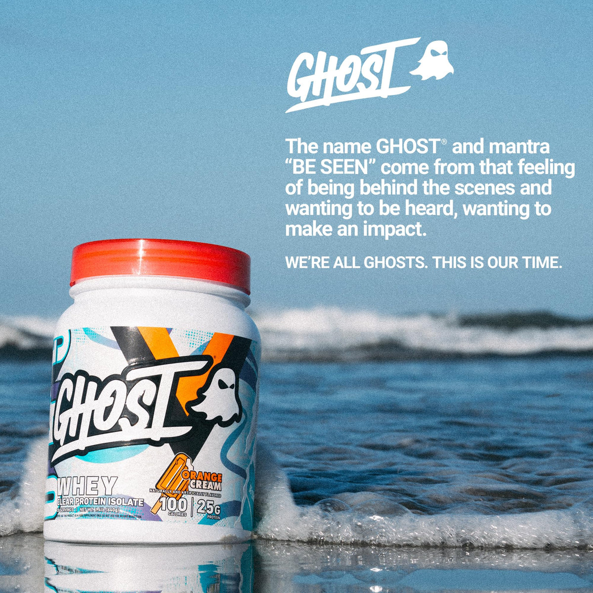 GHOST Clear Whey Isolate Protein Powder, Blue Raspberry - 1.4 LB Tub, 25G of Whey Protein - Post Workout Drink for Muscle Gain & Recovery - Sugar Free, Soy Free & Zero Fat, 20 Servings