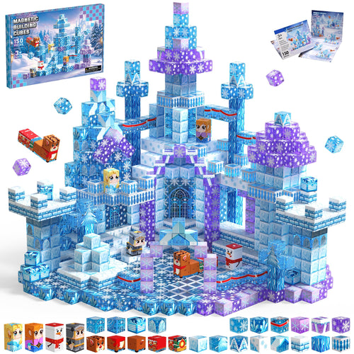 150PCS Magnetic Blocks, STEM Building Cubes Toys Birthday Gifts for Girls