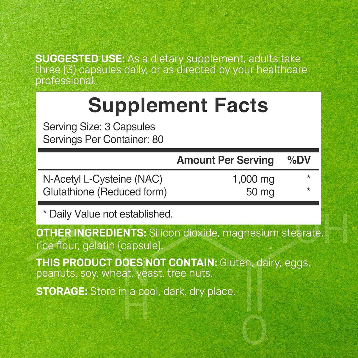 DEAL SUPPLEMENT NAC Supplement (N-Acetyl Cysteine) 1,000mg Per Serving with Reduced Glutathione, 240 Capsules - Antioxidant Support for Immune Health, Lung, & Liver Function